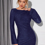 Harriet | Backless Glitter Bodycon Dress
