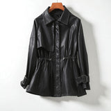 Lumiera | Sheepskin Leather Jacket Sculpted Gloss Elegance
