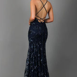 Nora Celestia | Sequin Open Back Gala Dress