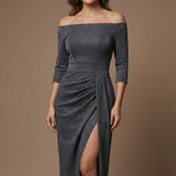 Ardena | Off-Shoulder Slit Evening Dress