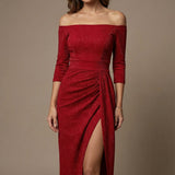Ardena | Off-Shoulder Slit Evening Dress