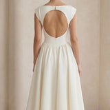 Cirelle | Cap Sleeve Midi Dress Structured Timeless Elegance