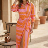 Solenne | Striped Maxi Dress Effortless Polished Comfort