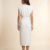 Valerie Montclair | Button Detail Midi Dress
