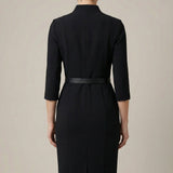Valerique | Belted Midi Dress Structured Timeless Elegance