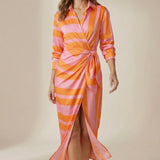Solenne | Striped Maxi Dress Effortless Polished Comfort