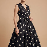 Monroe Celestine | Polkadot Wrap Midi Dress