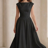 Cirelle | Cap Sleeve Midi Dress Structured Timeless Elegance