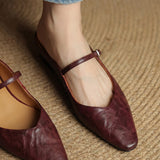 Virelia | Leather Mary Jane Mules Refined Pointed Comfort