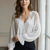 Élarion | Lace Collar Blouse Airy Timeless Elegance