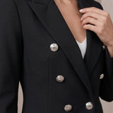 Velmara | Two Piece Suit Set Double Button Blazer Slim Pants