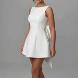 Tiffany | Pearl Bow Back Mini Dress