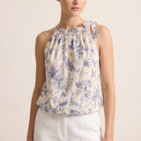 Aveline Soraya | Ruffled Floral Wrap Top