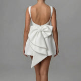 Tiffany | Pearl Bow Back Mini Dress