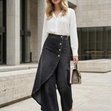 Elvoria | Wrap Style Pants Decorative Buttons