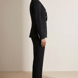Velmara | Two Piece Suit Set Double Button Blazer Slim Pants