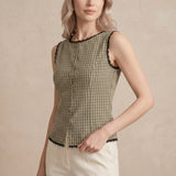 Avelisse Monroe | Plaid Boat Neck Tank Top