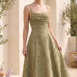 Sage Élodie | Jacquard Wedding Guest Maxi Dress