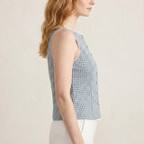 Rosalie Arden | Blue Plaid Boat Neck Tank Top