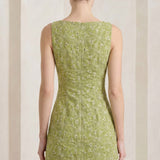 Elowira Céleste | Embroidered Boat Neck Mini Dress