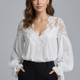 Élarion | Lace Collar Blouse Airy Timeless Elegance