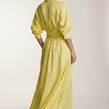 Goldie Soleil | Tie Waist Linen Blend Maxi Dress