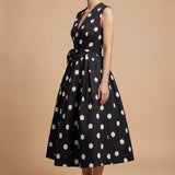 Monroe Celestine | Polkadot Wrap Midi Dress
