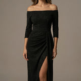 Ardena | Off-Shoulder Slit Evening Dress