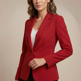 Rivanea | Tailored Blazer Lapel Collar Button Closure Slim Fit