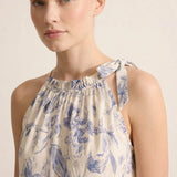 Aveline Soraya | Ruffled Floral Wrap Top