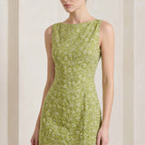 Elowira Céleste | Embroidered Boat Neck Mini Dress