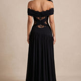 Isadora Noire | Off Shoulder Slit Maxi Dress