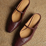 Virelia | Leather Mary Jane Mules Refined Pointed Comfort