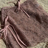 Aurelia Glow | Textured Triangle Bikini & Mesh Skirt Set