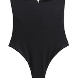 Mermaid | Bandeau Ring Cutout High Leg One Piece Swimsuit