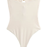 Mermaid | Bandeau Ring Cutout High Leg One Piece Swimsuit