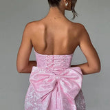 Seraphina | Jacquard Bow Mini Dress