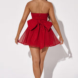 Roxanne | Red Sparkle Corset Mini Dress