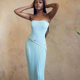 Azélie Riviera | Pleated Strapless Maxi Summer Dress