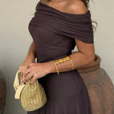 Seraphine Lumière | Pleated One Shoulder Maxi Summer Dress