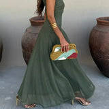 Seraphine Lumière | Pleated One Shoulder Maxi Summer Dress