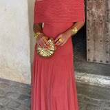Seraphine Lumière | Pleated One Shoulder Maxi Summer Dress
