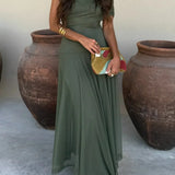 Seraphine Lumière | Pleated One Shoulder Maxi Summer Dress