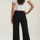 Dominique | Wide Leg Trousers High Waist Front Pleats