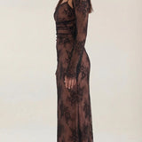 Isolde Amara | Lace Maxi Evening Dress