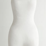 Velnira | Ribbed Square Neck Short Jumpsuit Wide Straps