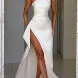 Thea | One-Shoulder Satin Evening Dress