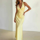 Selene Auréa | Twist Front Halter Maxi Dress
