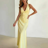 Selene Auréa | Twist Front Halter Maxi Dress
