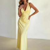 Selene Auréa | Twist Front Halter Maxi Dress